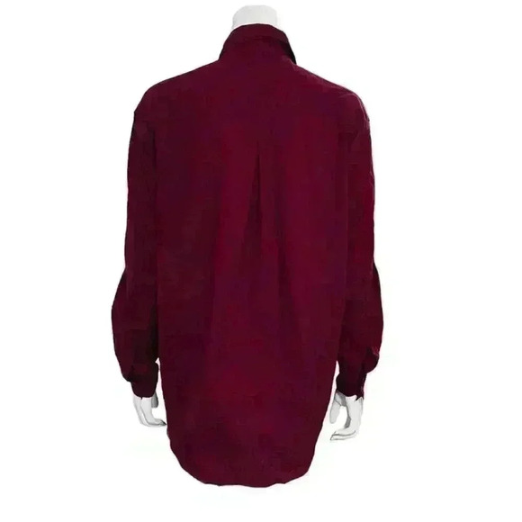 Yak Magik Vintage Rhinestone Basket Weave Button Down Shirt Deep Plum Size L - Picture 4 of 8